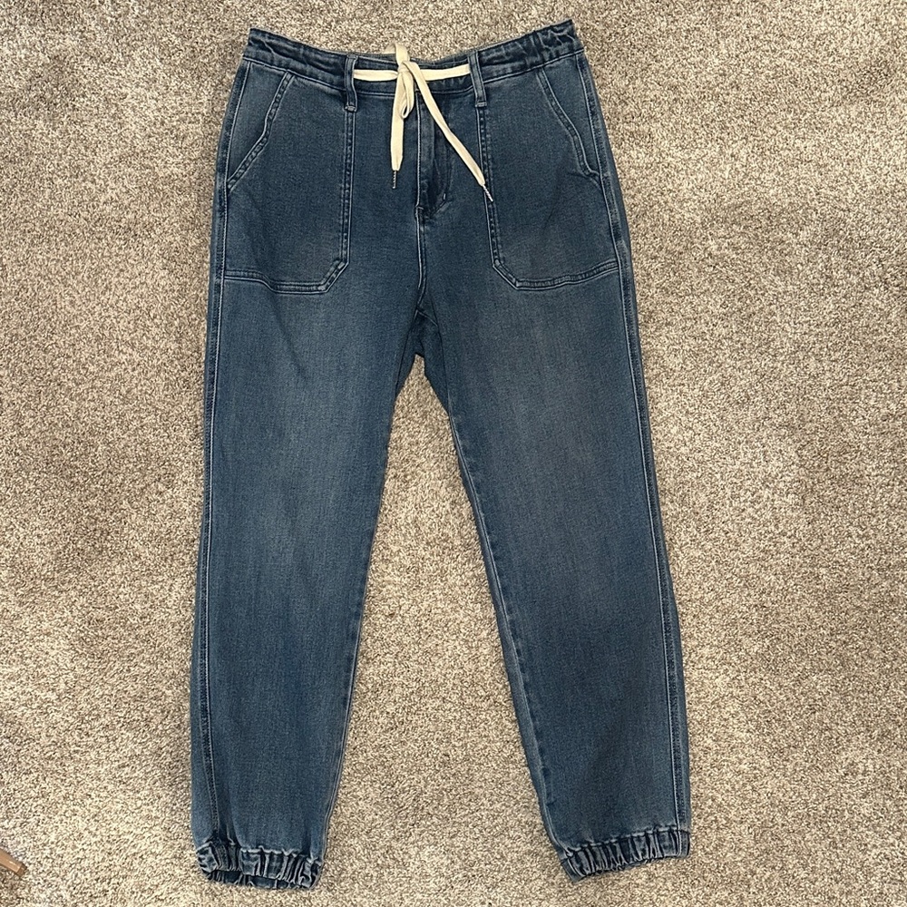 Judy Blue Casual Drawstring Denim Joggers - Blue